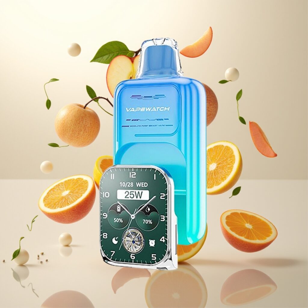 JNR VapeWatch 30000 Puffs Engangsdamper Sur Eple Is – 30.000 puffs, 1000mAh, 19mL, 5% nikotin