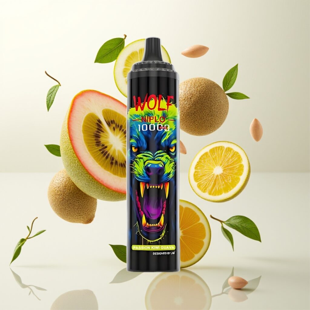JNR Wolf Niplo 10000 Puffs Engangs Vape Lidenskapelig Kiwi Guava – 20ml, 650mAh, Type-C