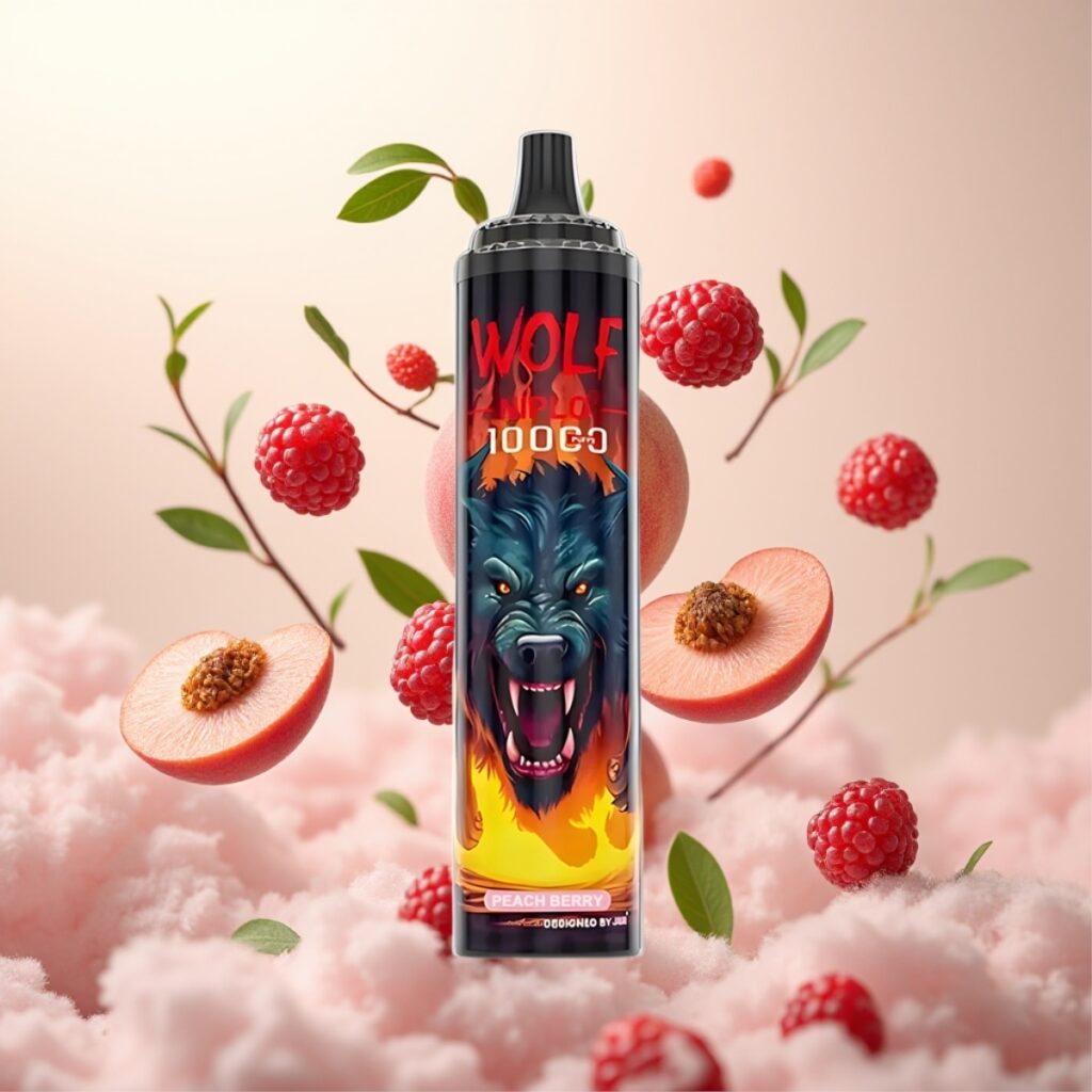 JNR Wolf Niplo 10000 Puffs Engangs Vape Peach Berry – 20ml, 5%, Type-C