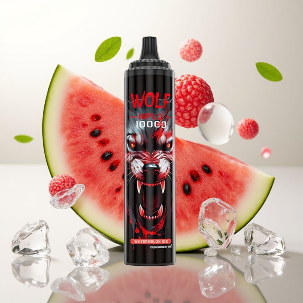JNR Wolf Niplo 10000 Puffs Engangsdamper Vannmelon Is – 1.0 Ohm Mesh Coil, 650mAh, Type-C