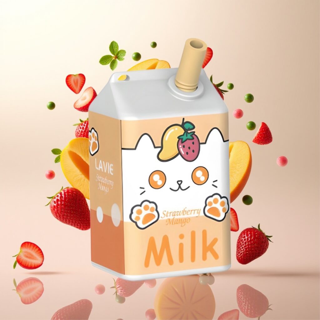 LAVIE Milk 7000 Puffs Engangs Vape Jordbær Mango – 16ML, 5% Nikotin, 600mAh