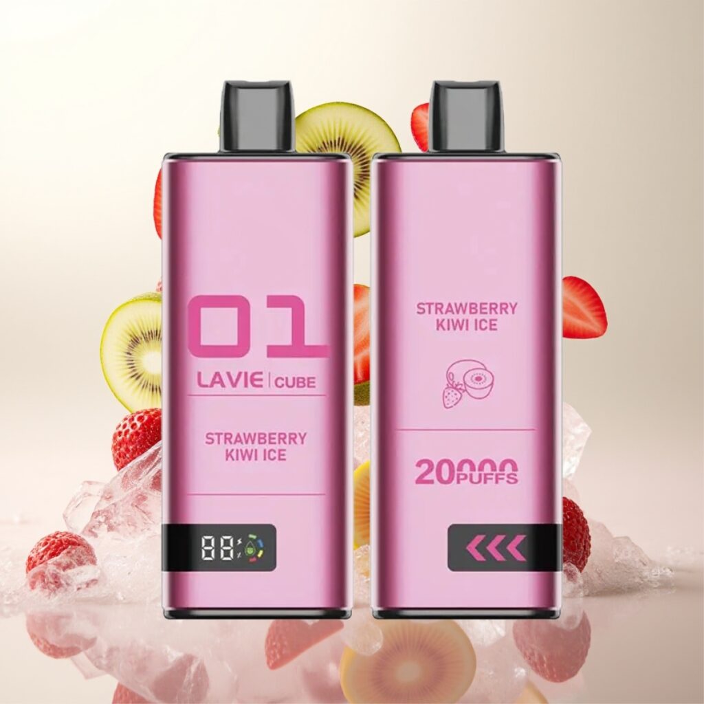 Lavie Cube 20000 Puffs Engangs Vape Jordbær Kiwi Is – 28ML, 5% Salt Nikotin, Type C