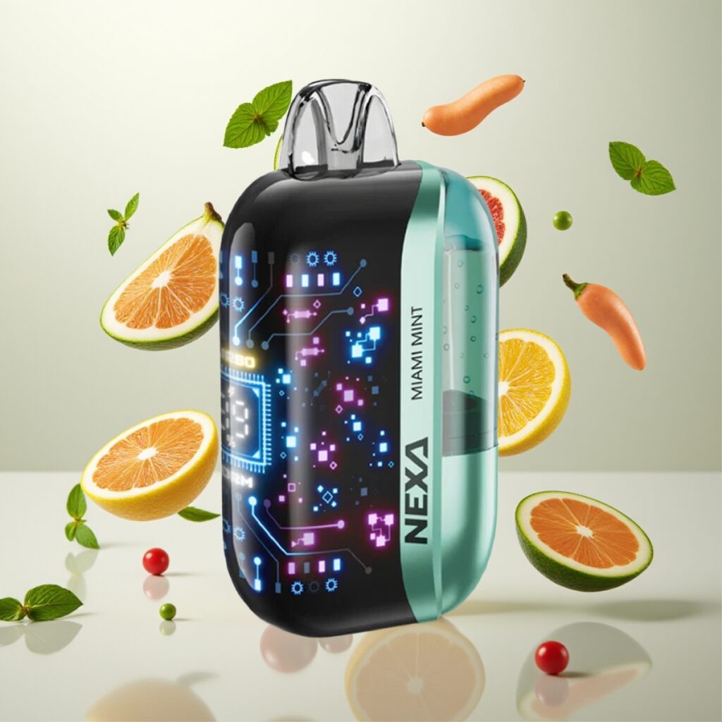 NEXA Ultra 50K Engangs Vape Miami Mynte – 20ml, 800mAh, 5% Nikotin, 0.9ohm Dual Mesh Coils