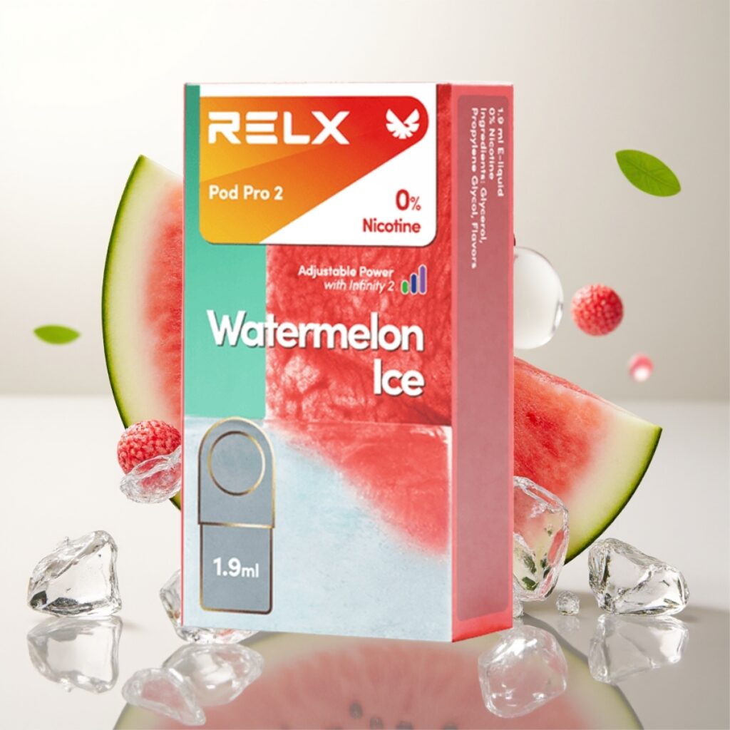 RELX Pod Pro 2 - 0% Nikotin, 600 puff, 1.9ml, Vannmelon Is