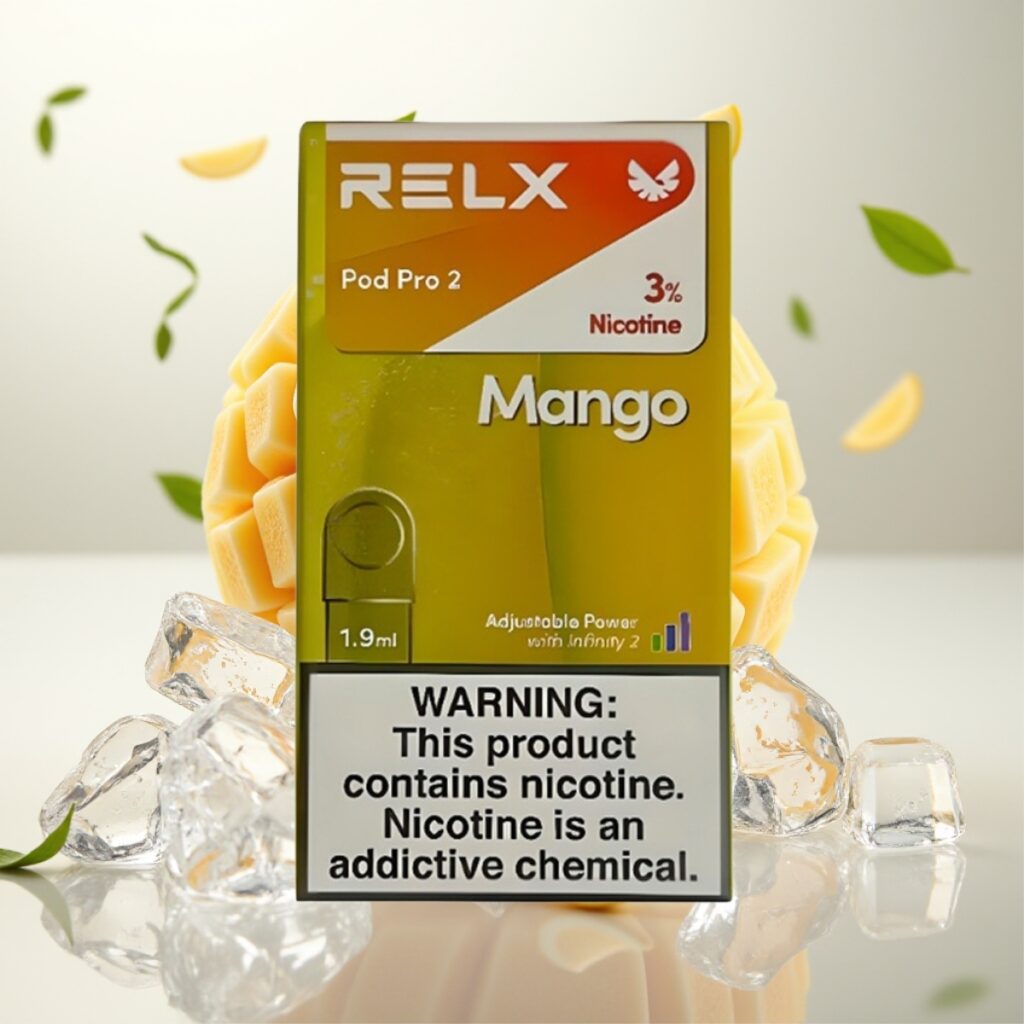 RELX Pod Pro 2 - Mango Is, 3% nikotin, 600 puff, 1,9ml, 3 spenningsjusteringer