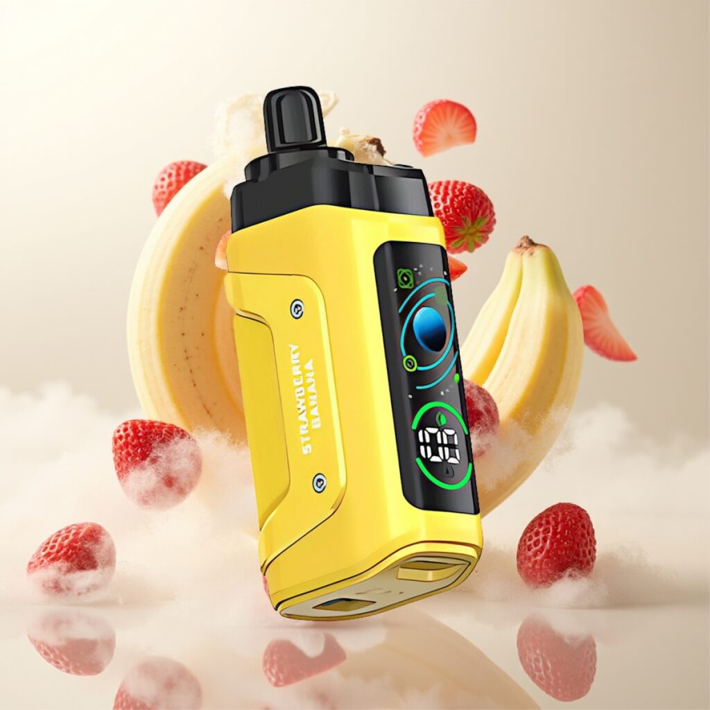 Razz Bar 45000 Puffs Engangs Vape Jordbær Banan – 45000 Puffs, 1.0 Ohm Mesh Coil, Justerbar Luftstrøm