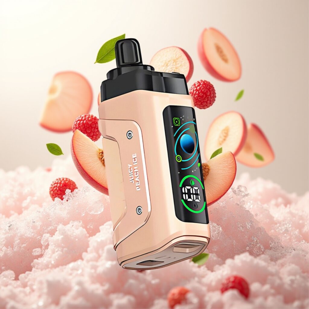 Razz Bar 45000 Puffs Engangs Vape Juicy Peach Is – Opptil 45000 Puff, 1.0 Ohm Mesh Coil, Justerbar Luftstrøm