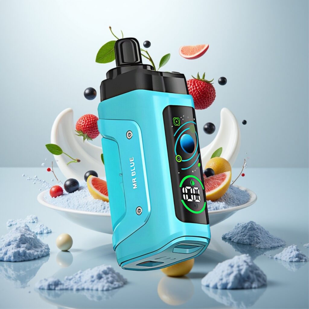 Razz Bar 45000 Puffs Engangs Vape Mr Blå – 45000 Puff, 1.0 Ohm Mesh Coil, Justerbar Luftstrøm