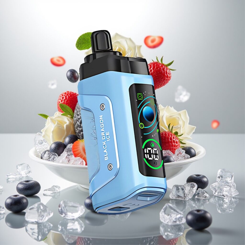 Razz Bar 45000 Puffs Engangs Vape Svart Drage Is – 45000 Puffs, 1.0 Ohm Mesh, Justerbar Luftstrøm