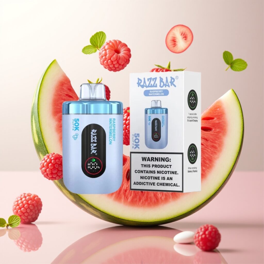 Razz Bar 50K Puffs Engangsvape Bringebær Vannmelon – 50000 Puff, 1.0 Ohm Mesh Coil, Type-C