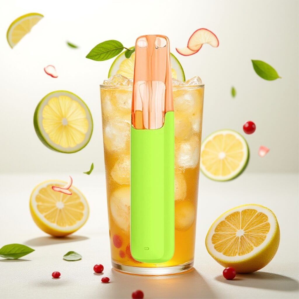 Snowplus Dash 4000 Puffs Engangsdevice – Keramisk atomizer, 530 mAh, 7.5 ml, Sprudlende Isete Lemon Tea