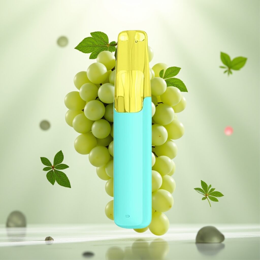 Snowplus Dash 4000 Puffs Engangsenhet – Keramisk atomizer, 530 mAh, 7.5 ml, Grønn drue