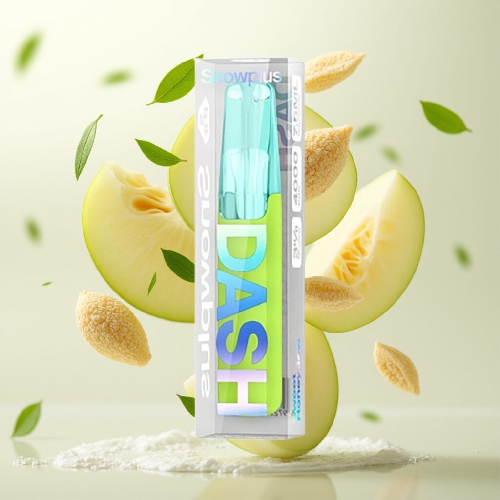 Snowplus Dash 4000 Puffs Engangsenhet – Keramisk atomizer, 530 mAh, 7.5 ml, Søt Honningmelon