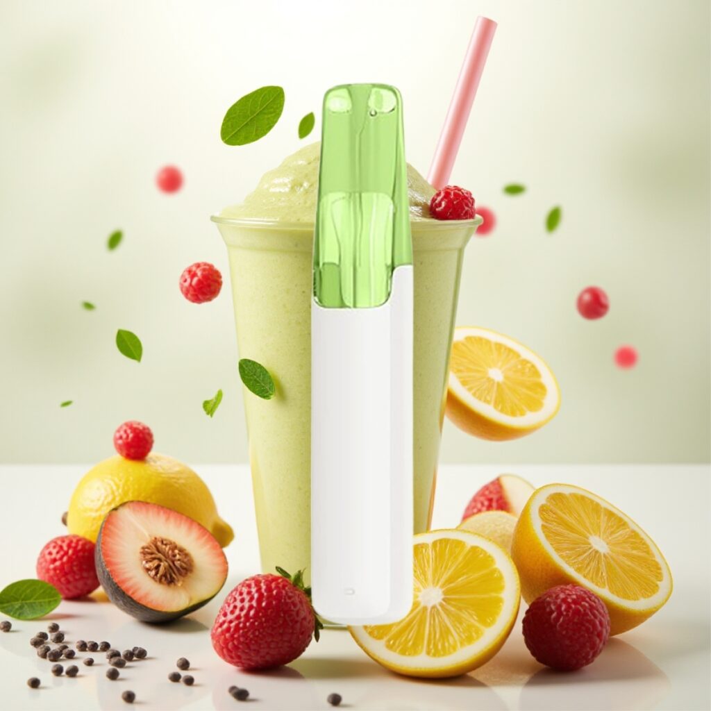 Snowplus Dash 4000 Puffs Engangsenhet – Keramisk atomizer, 530 mAh batteri, 7,5 ml e-væske, Matcha Smoothie