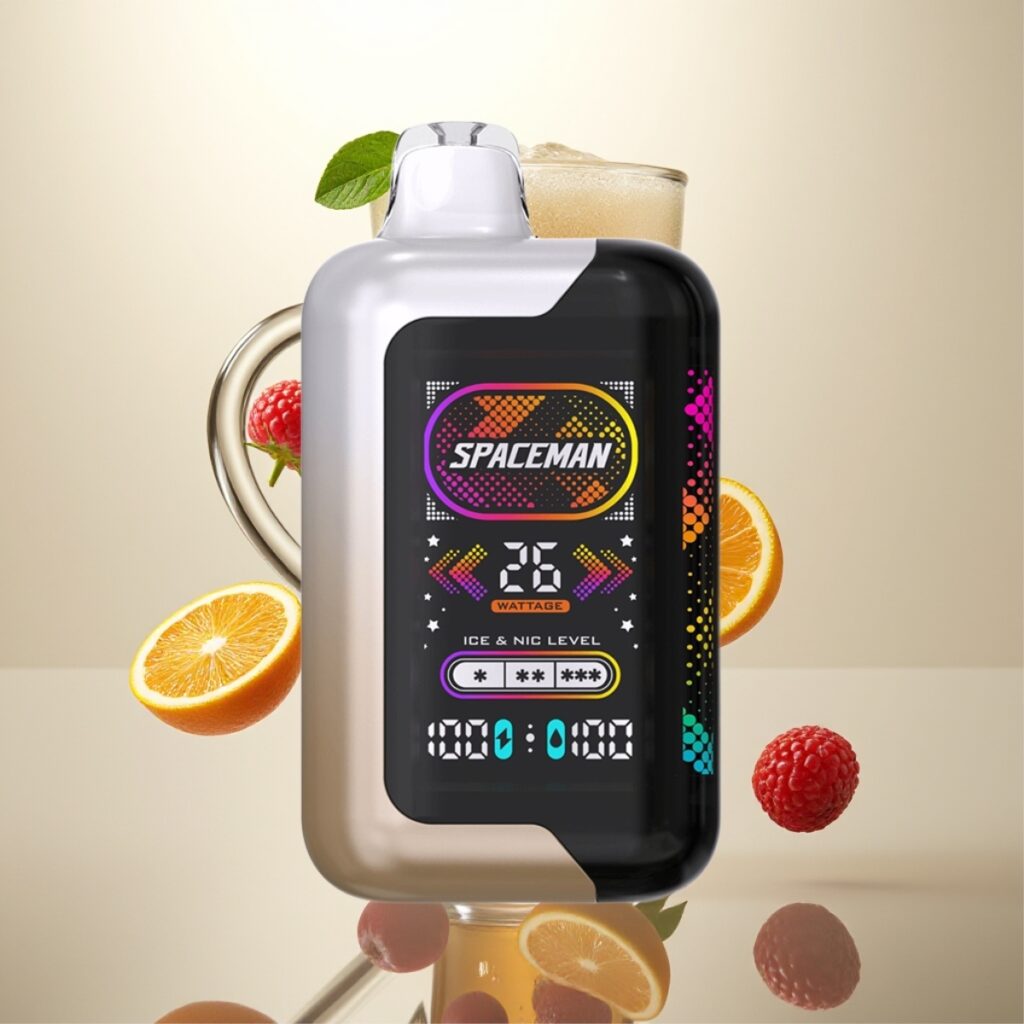 Spaceman SP40000 Zero Nikotin Engangsdamp med 20ml e-væske, 40000 puffs, 1000mAh batteri, 4 effektmoduser og justerbar isintensitet