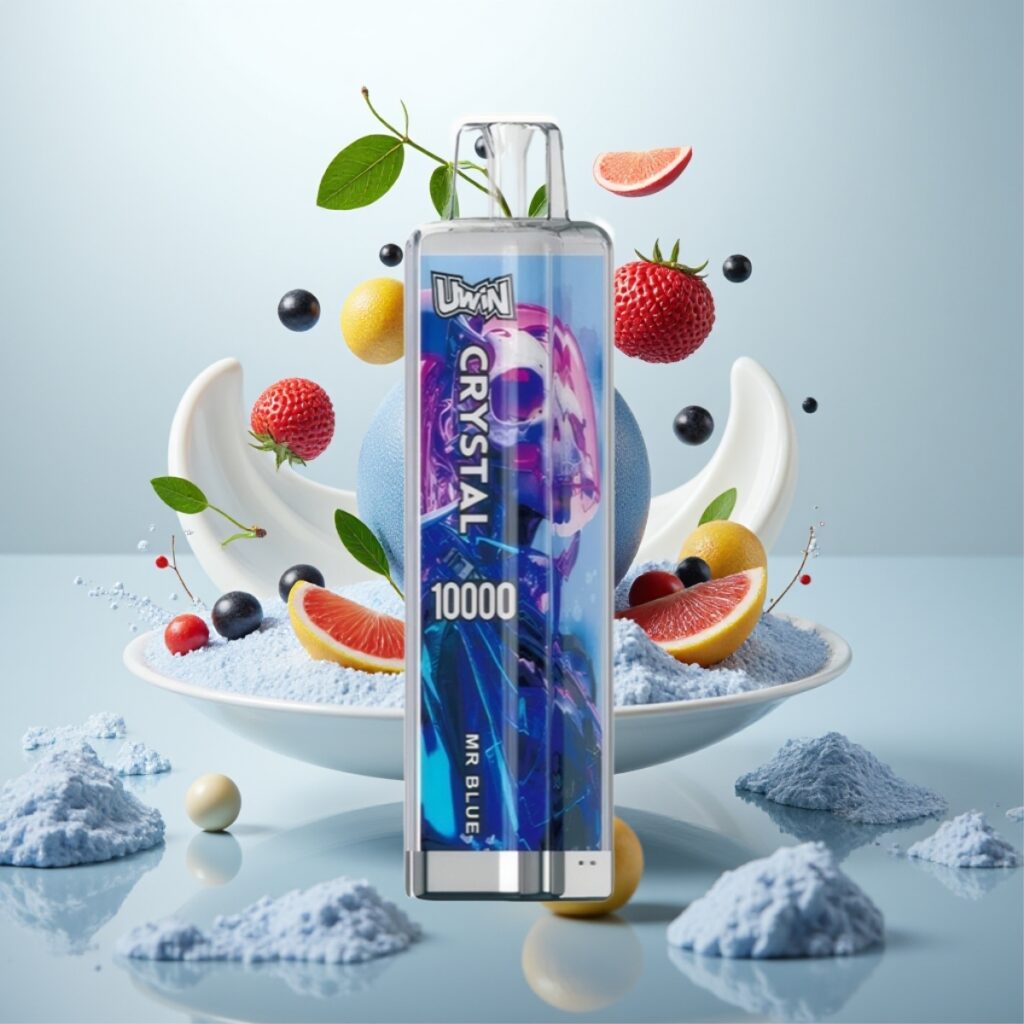 UWIN Crystal 10000 Puffs – 0%/2%/3%/5% Nikotin, 18ml, 650mAh, Type-C, Mr Blå