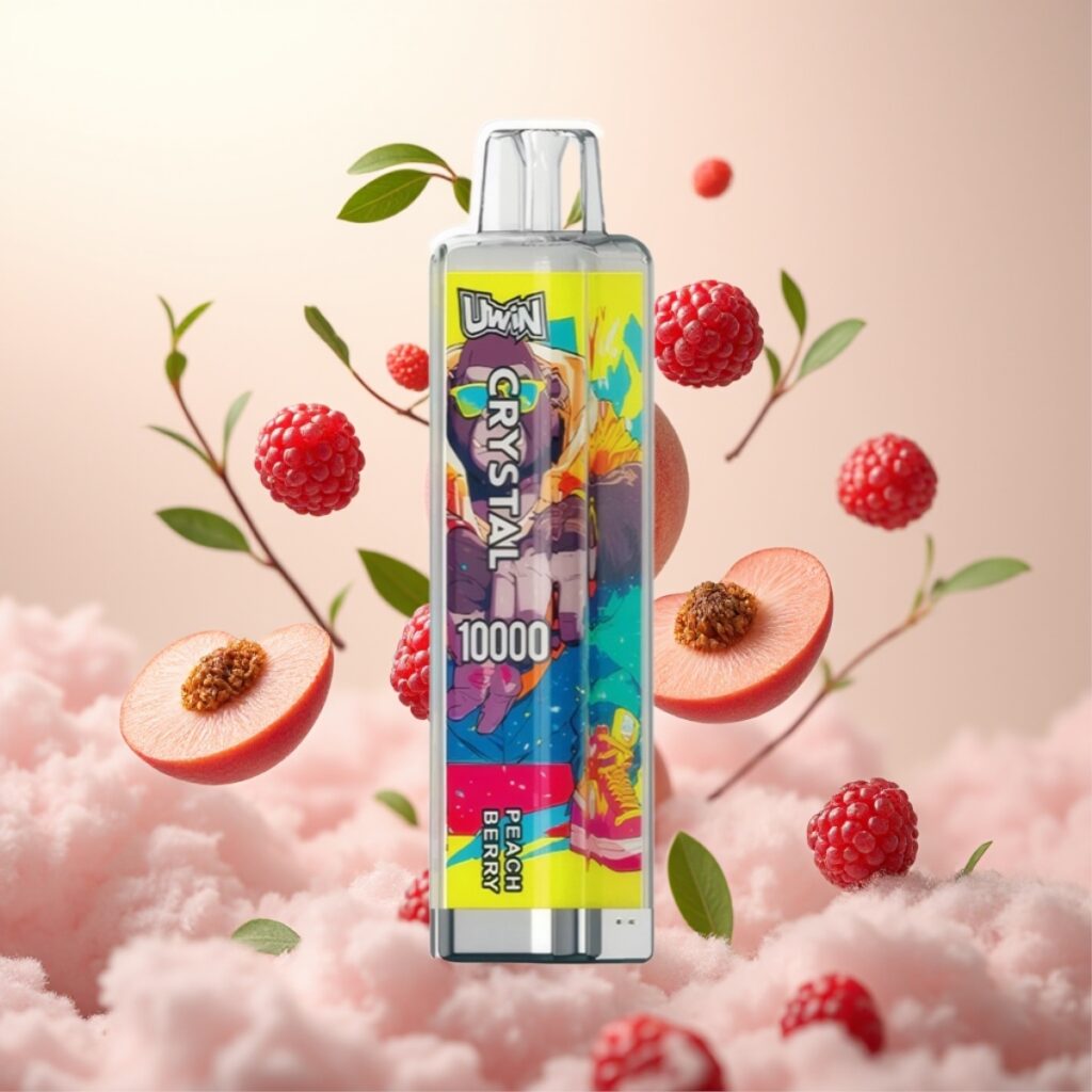 UWIN Crystal 10000 Puffs Engangs Vape Ferskenbær – 18ml, 650mAh, Type-C