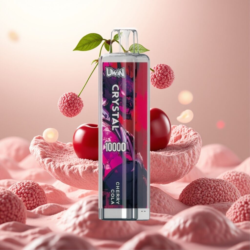 UWIN Crystal 10000 Puffs Engangs Vape Kirsebær Cola – 18ml, 650mAh, Type-C, 0.8 Ohm mesh coil