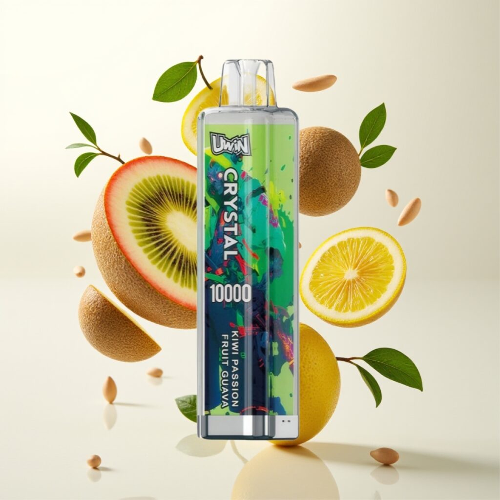 UWIN Crystal 10000 Puffs Engangsdamper med Kiwi Pasjonsfrukt Guava – 18ml, 650mAh, Type-C-lading