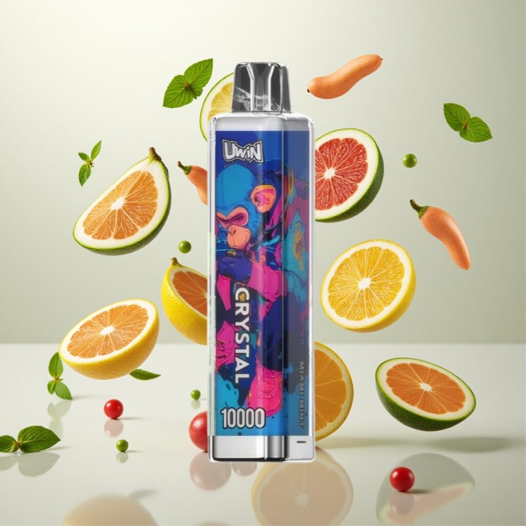 UWIN Crystal 10000 Puffs Miami Mynte – 18ml, 650mAh, Type-C, 0,8 Ohm mesh coil