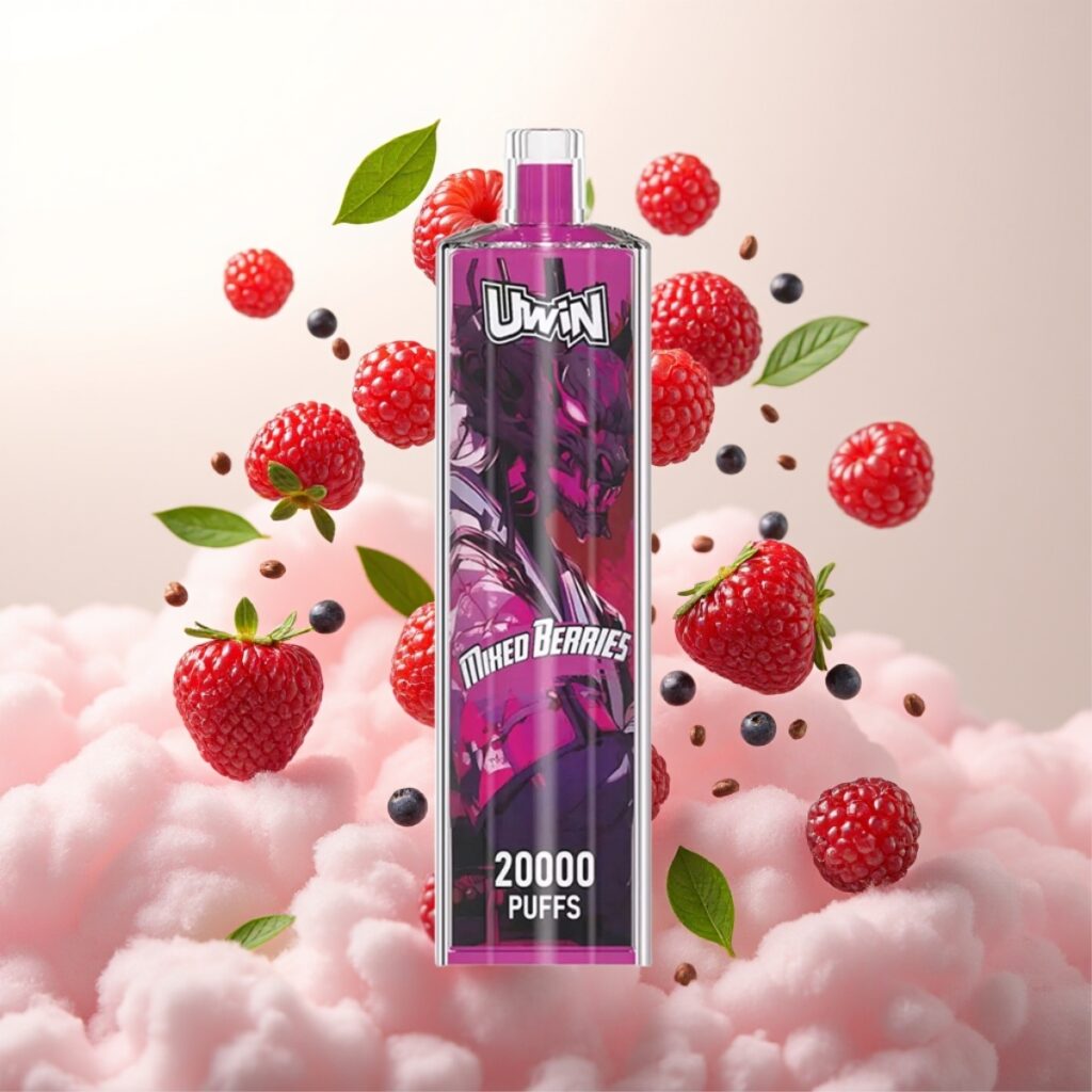 Uwin Shisha Hookah Crystal 20000 Puffs 0%-5% Nikotin 22ml 650 mAh Type-C Mesh coil Blandede Bær