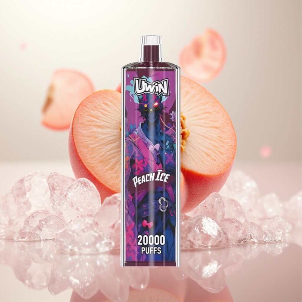 Uwin Shisha Hookah Crystal 20000 Puffs Ferskenis 0%/2%/3%/5% Nikotin, 22ml, 650 mAh, Type-C