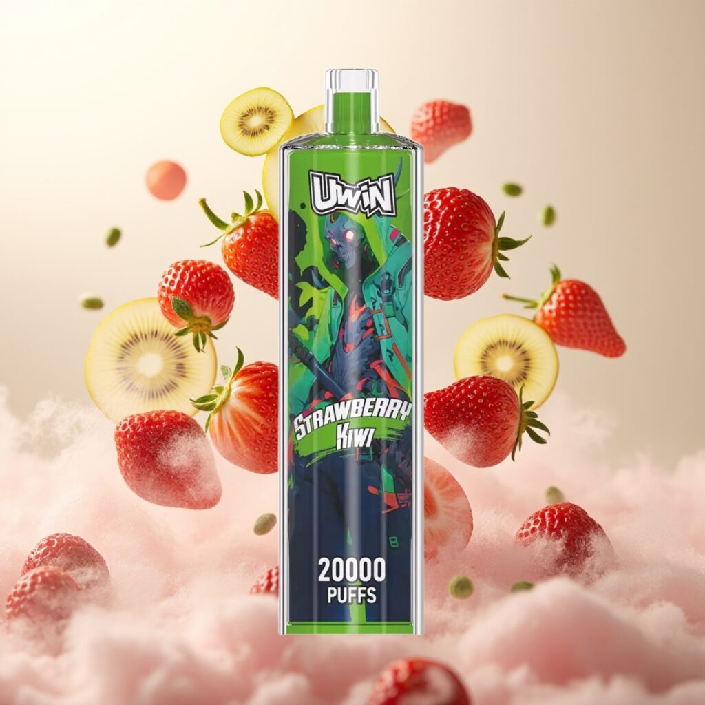 Uwin Shisha Hookah Crystal 20000 Puffs Jordbær Kiwi – 0% 2% 3% 5% Nikotin, 22ml, 650 mAh, Type-C