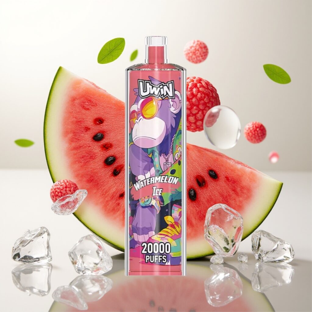 Uwin Shisha Hookah Crystal 20000 Puffs Vannmelon Is – 0% 2% 3% 5% Nikotin, 22ml Kapasitet, Type-C Lading